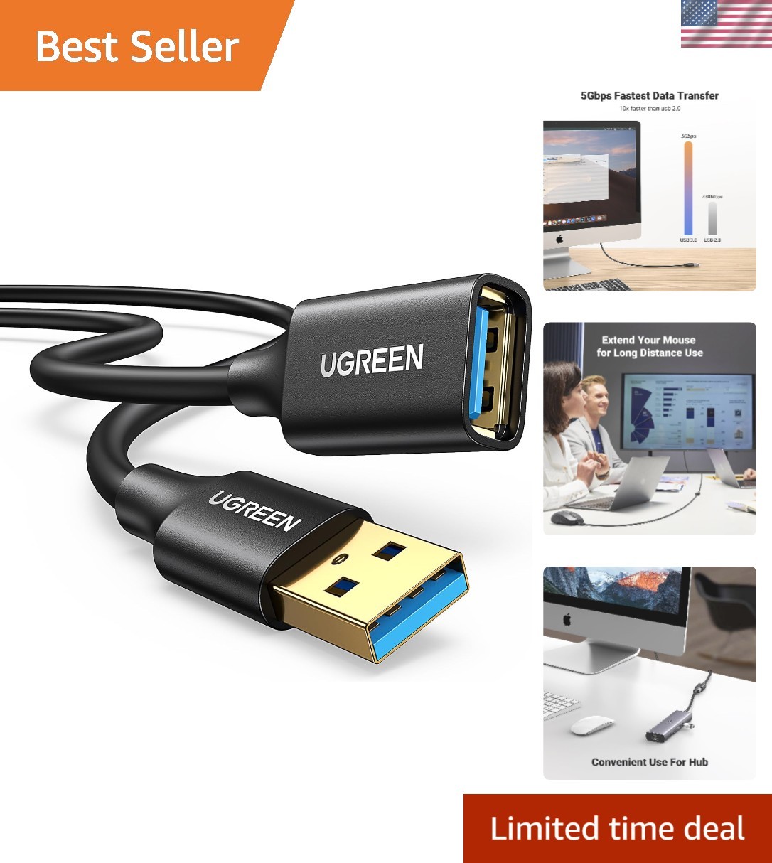 Durable USB 3.0 Male to Female Extension Cable - 6 Feet of Versatile Use