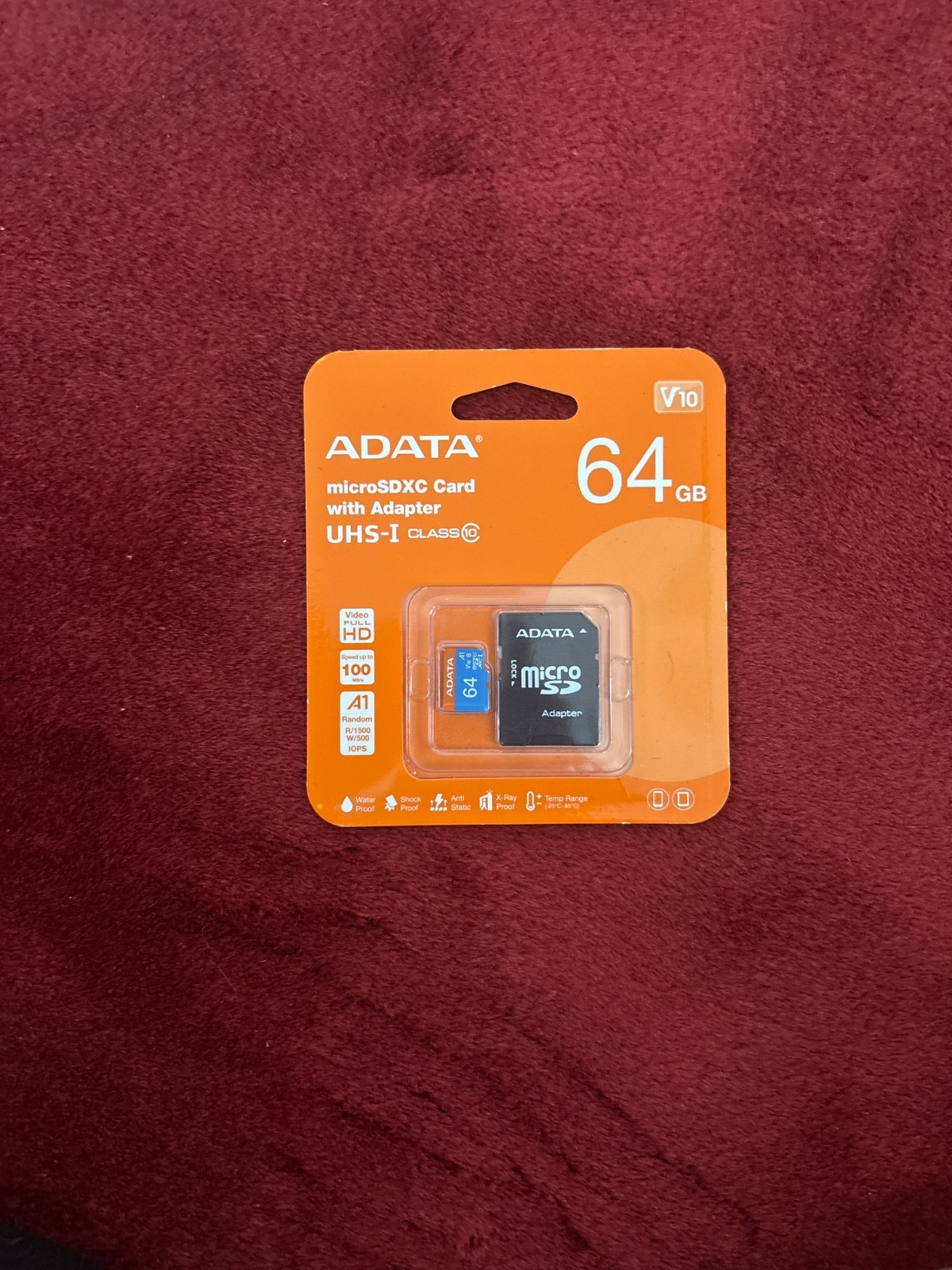 64 GB ADATA microSDXC Card with Adapter NEW
