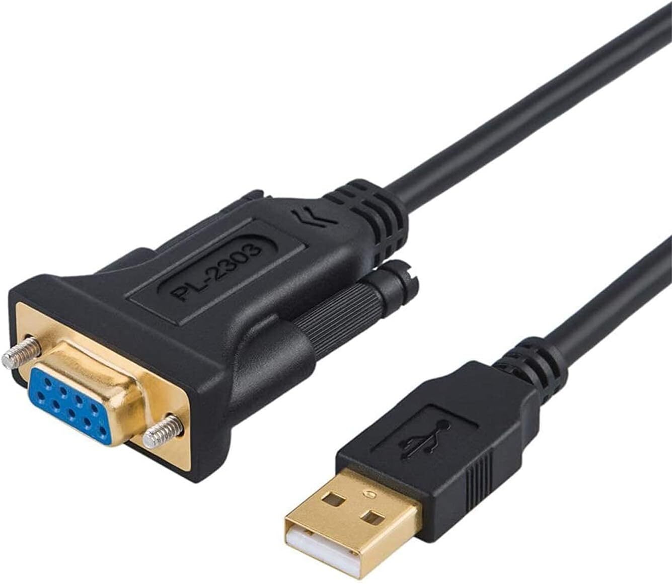 CableCreation USB to RS232 Adapter with PL2303 Chipset, 6.6FT / 2M, Black 