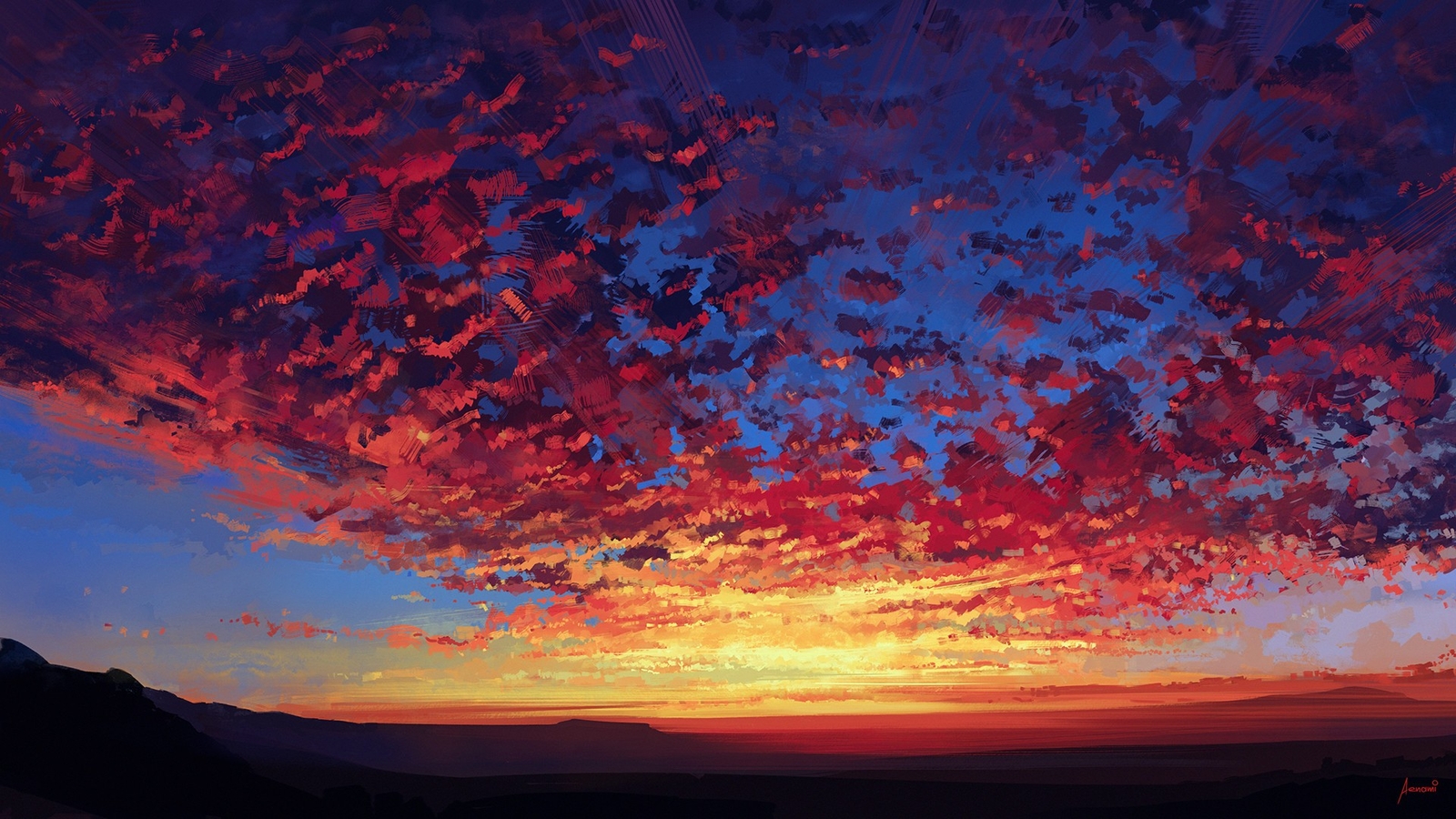 Landscape  aenami clouds sky nature artstation Custom Gaming Mat Desk