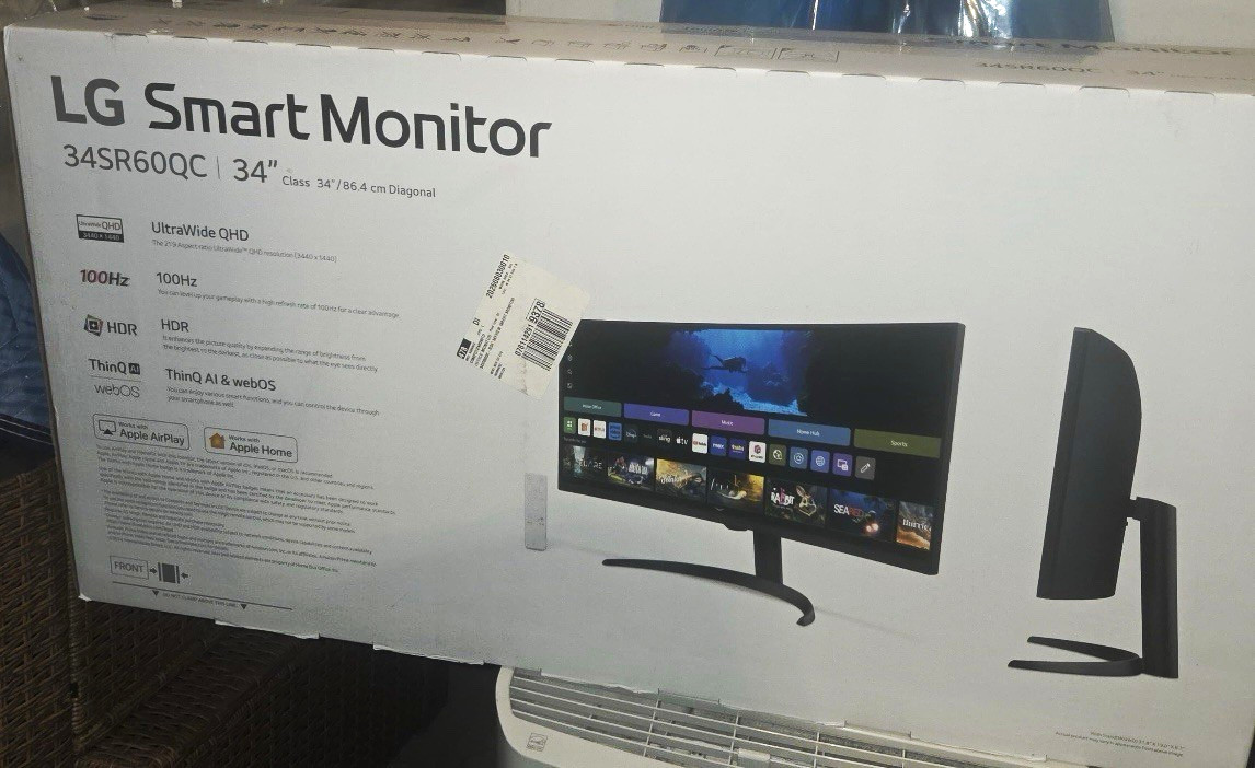 LG Smart Monitor 34" UltraWide QHD 100Hz HDR webOS AirPlay 34SR60QC