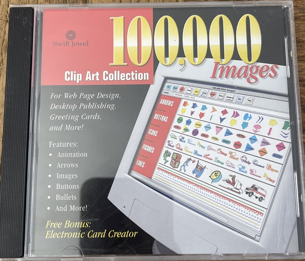 Swift Jewel 100,000 Clip Art PC CD Rom Software
