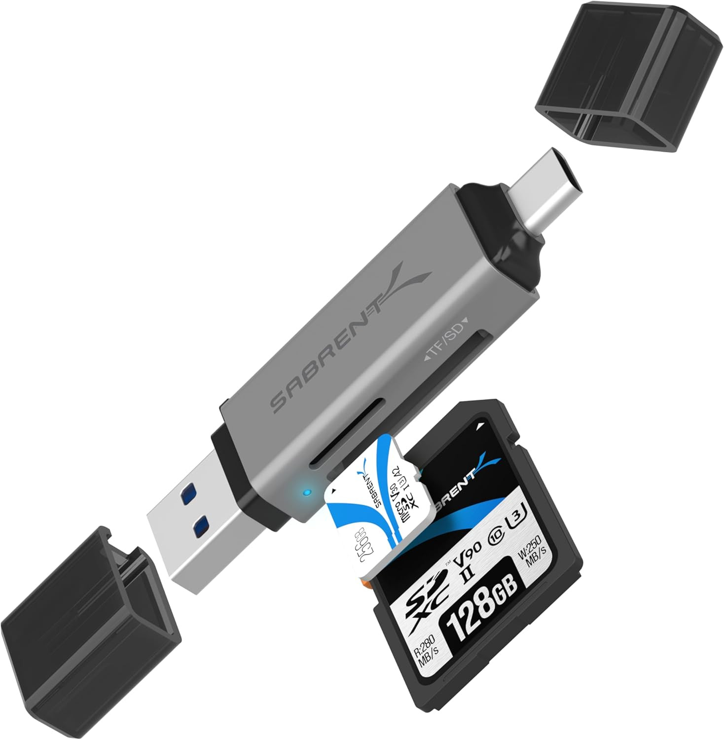 USB-C & USB-A Sd/Micro SD Card Reader, USB 3.0 (CR-BCA2)