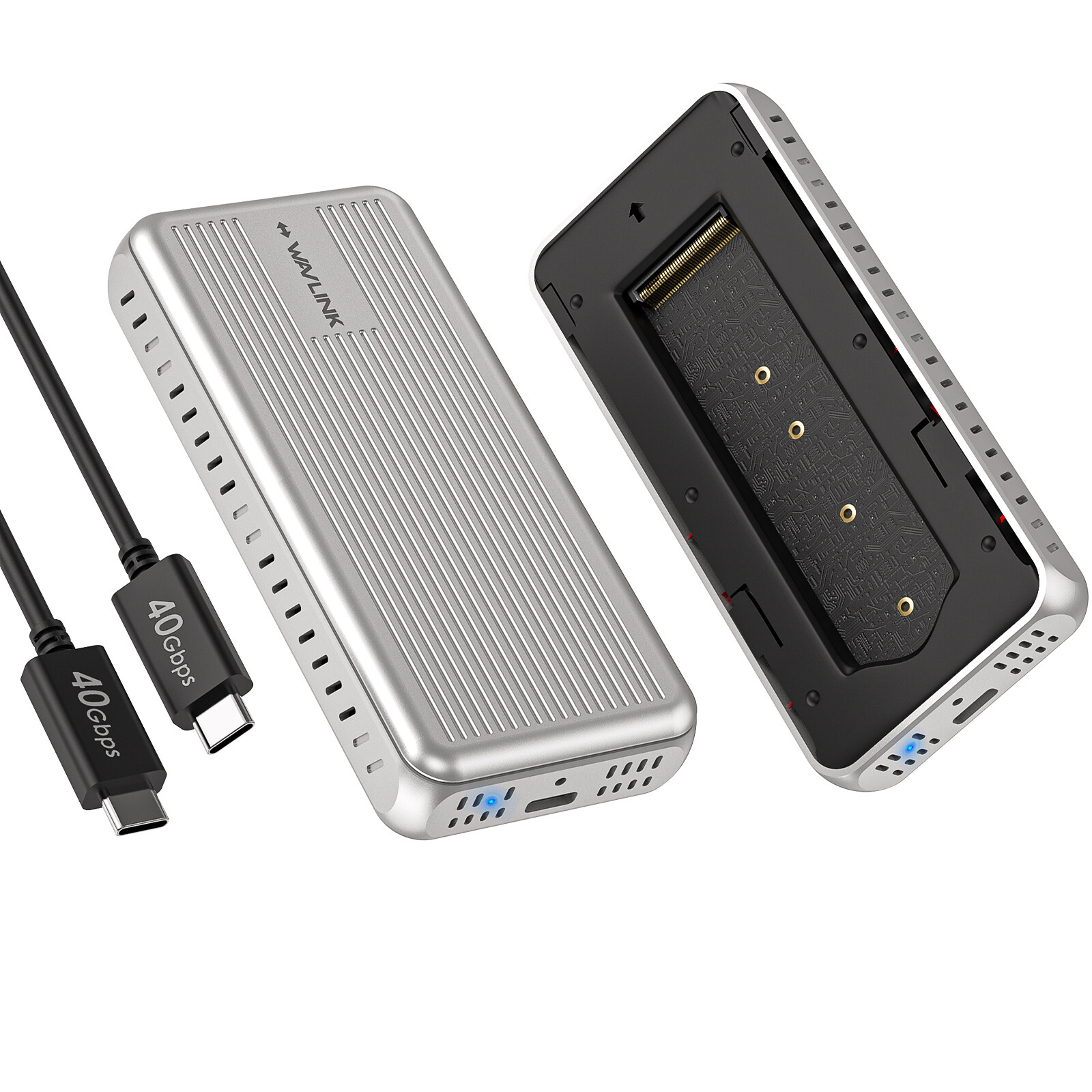 40Gbps USB4 PCIe NVMe SSD Enclosure for 2230/2242/2260/2280 B+M/M-Key PCIe SSD