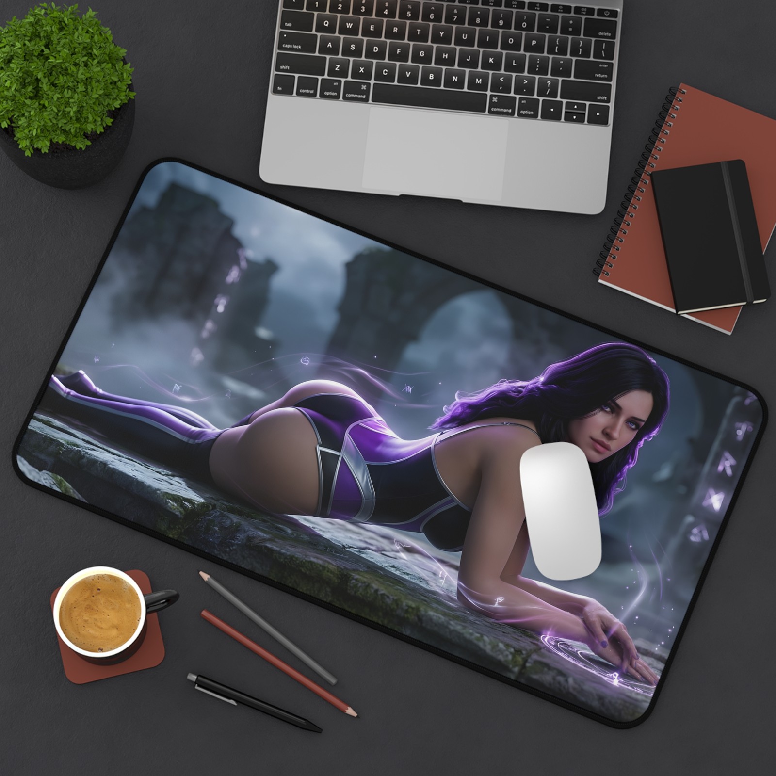 Yennefer Desk Mat, Witcher Fantasy Computer Desk Pad, Gamer Decor