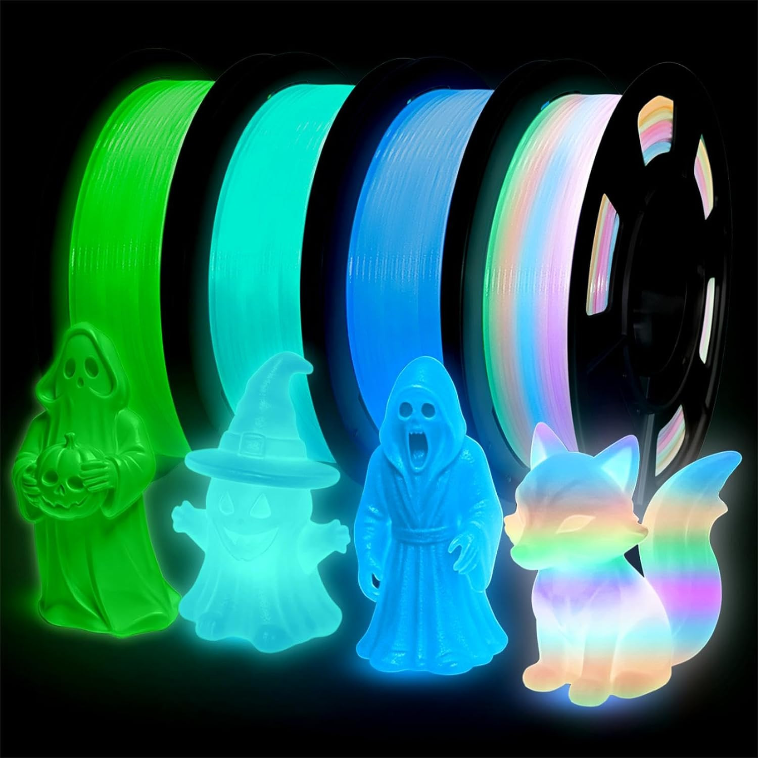 Glow in the Dark PLA+3D Printer Filament, Pla+Filament 1.75 Mm, Stronger Lightin