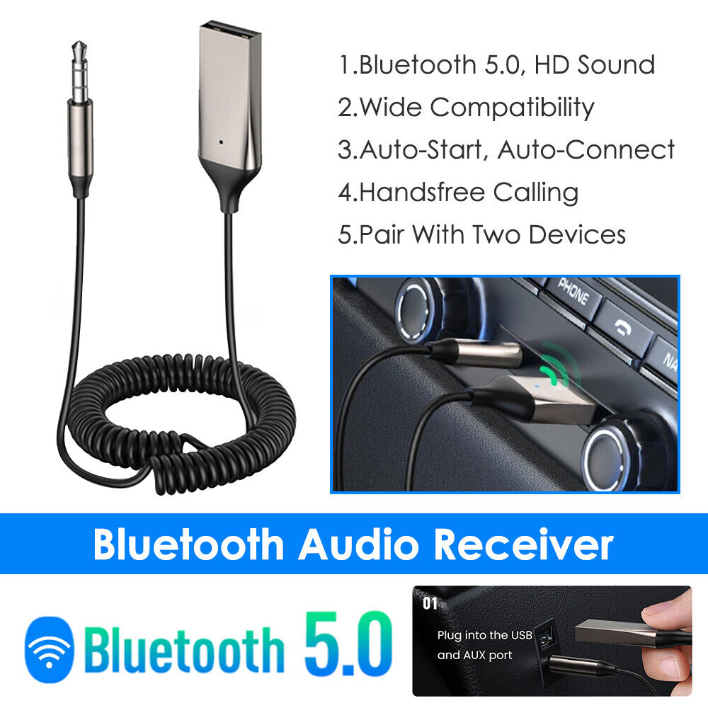Baseus Wireless Bluetooth 5.0 Receiver 3.5mm Car AUX Audio Stereo Music Adapter