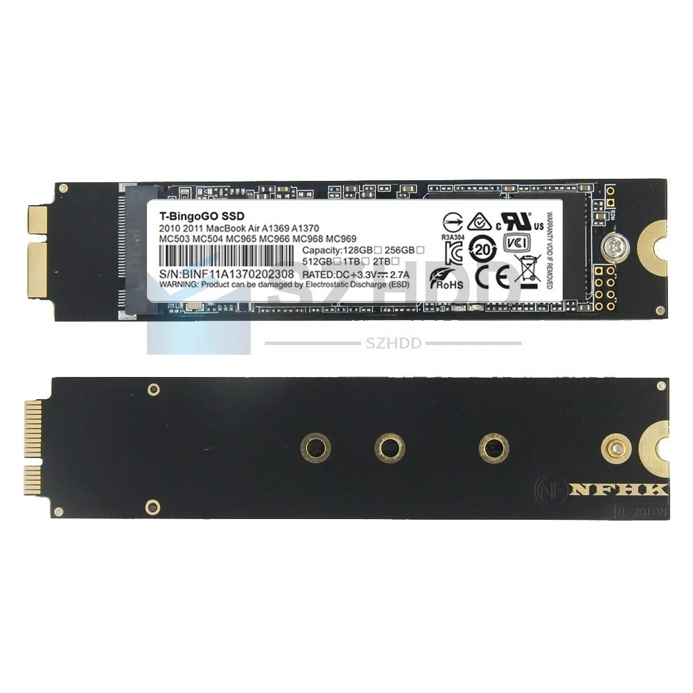 NEW SSD For Apple 256GB 512GB 1TB 12+6PIN For MacBook Air 11" A1370 13 "A1369 US