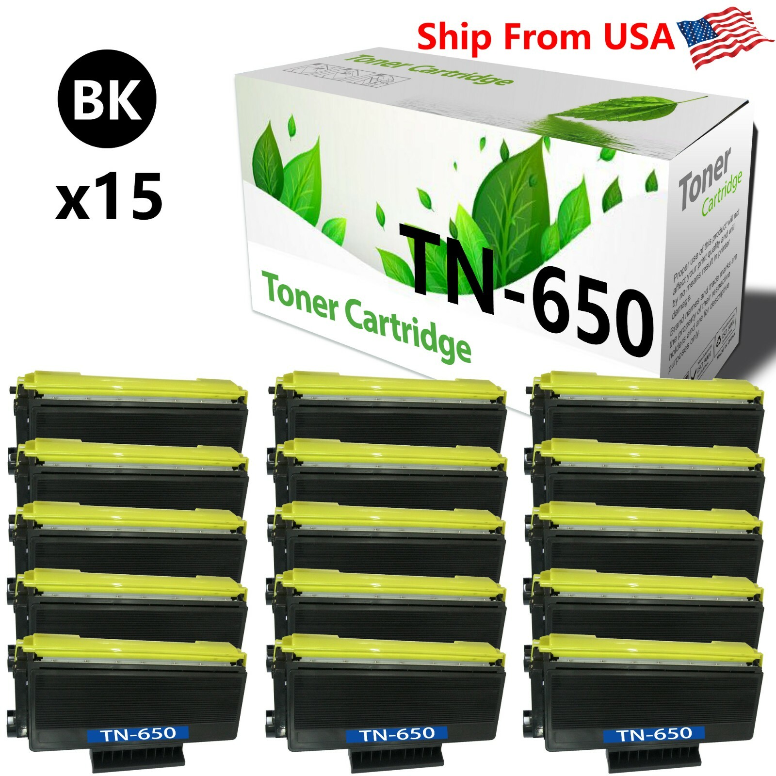 15PK TN-650 TN650 Toner Cartridge Work With 5250DN MFC8460N Printer