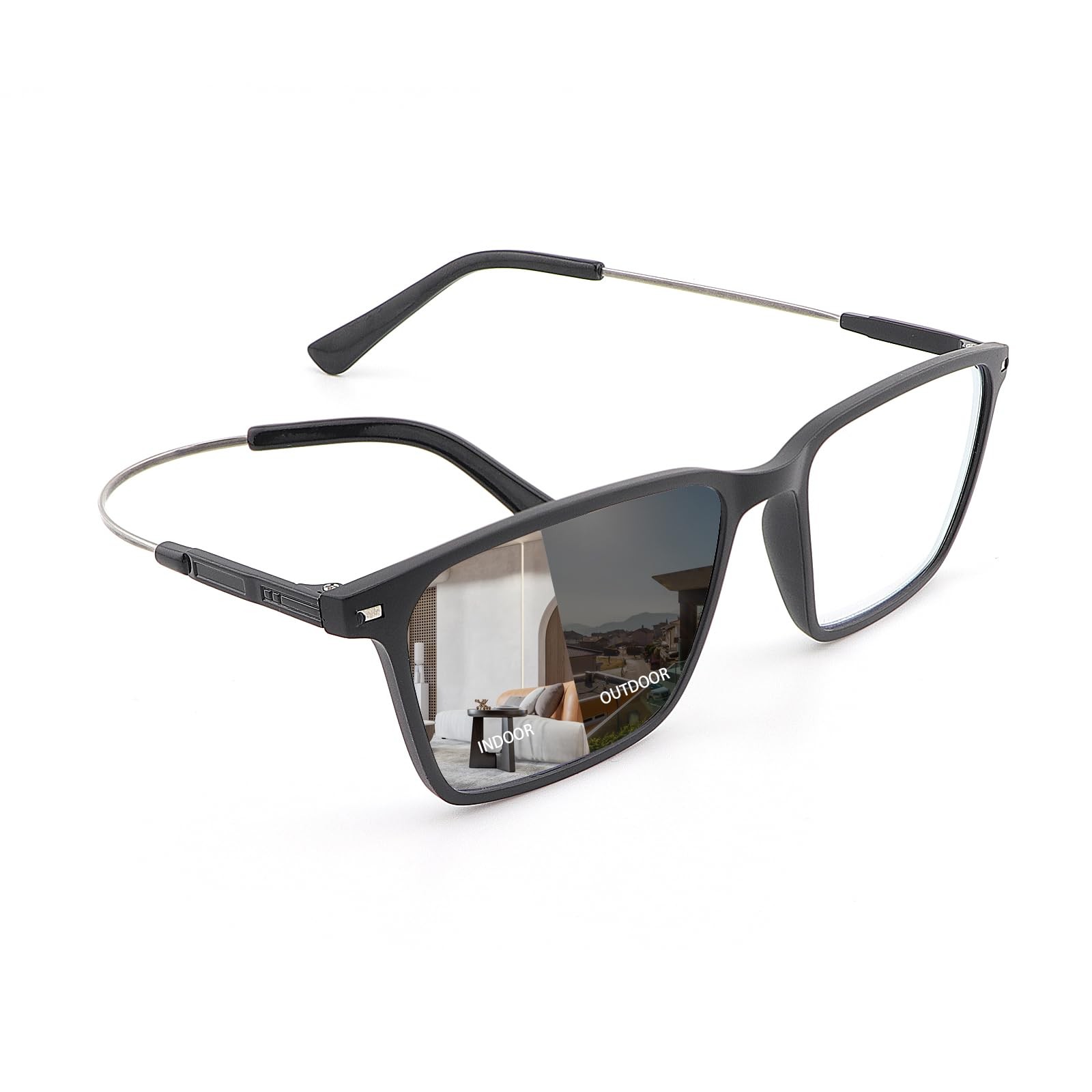 Blue Light Blocking Glasses Photochromic Gray Transition Sunglasses for Men a...