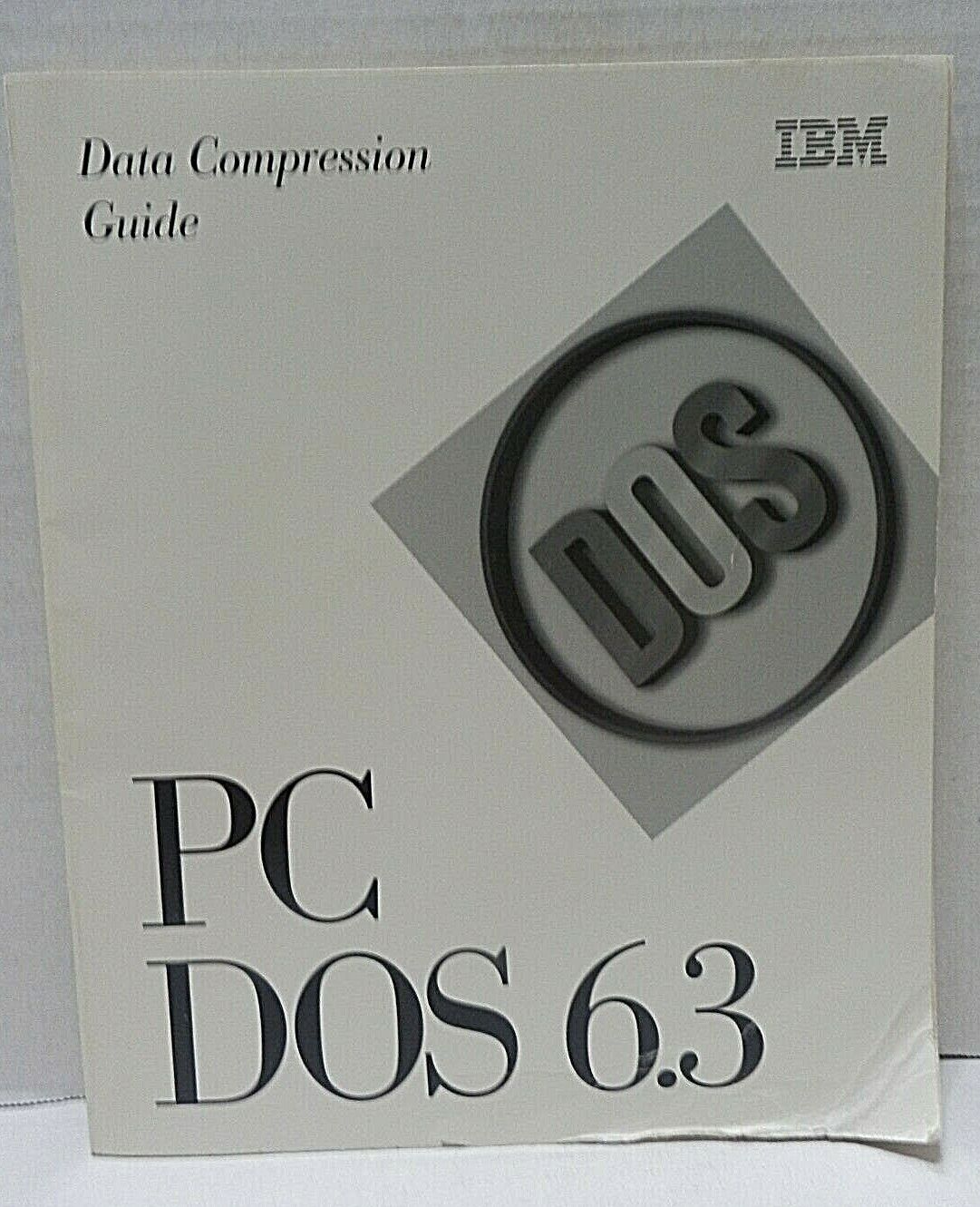 Vintage IBM PC DOS 6.3 1994 Data Compression Manual Guide Only Computer Manual