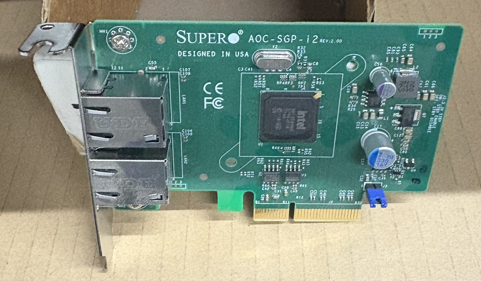 GENUINE SUPERMICRO I350 2-PORT 1GB LP PCIE NETWORK ADAPTER / AOC-SGP-I2