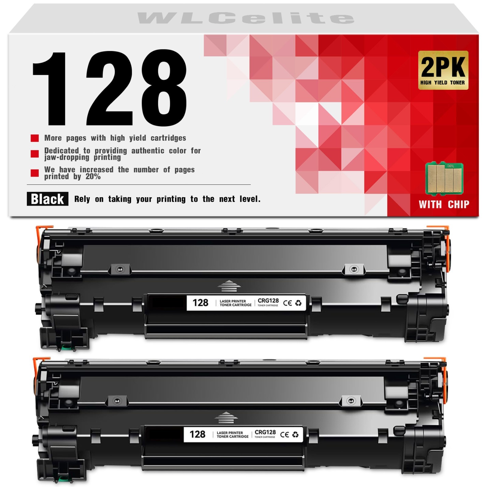2PK CRG128 128 Black Toner Cartridge for Canon imageCLASS D530 D550 MF4570dw