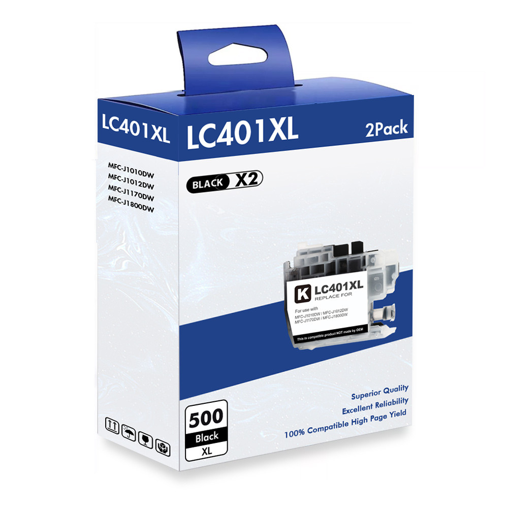 LC401XL Black Color Ink Compatible for Brother MFC-J1010DW J1170DW J1012DW LOT