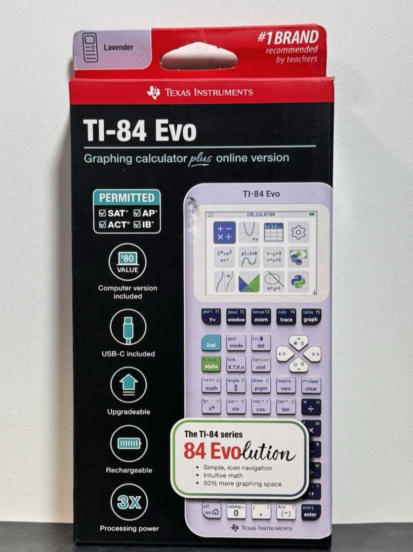 Texas Instruments TI-84 Evo Graphing Calculator - Lavender