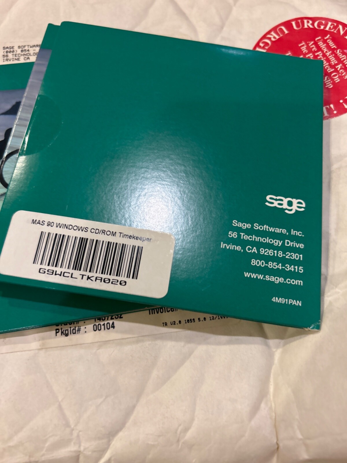 RARE BRAND NEW Sage MAS 90 for Windows  Timekeeper. CD.