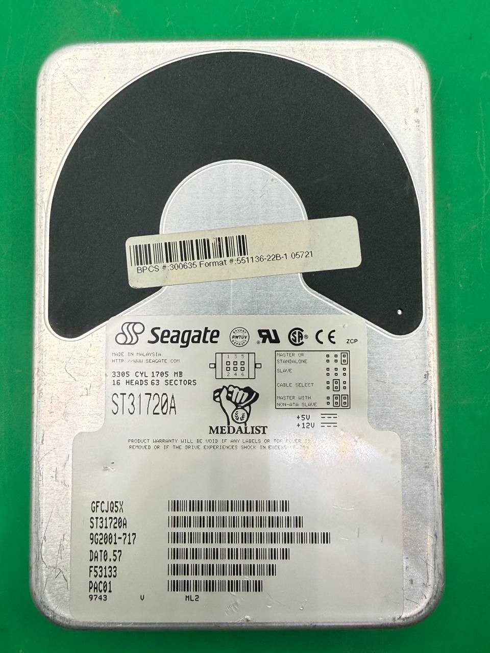 Seagate Medalist ST31720A 1.7GB 3.5" IDE PATA Internal Hard Drive TC