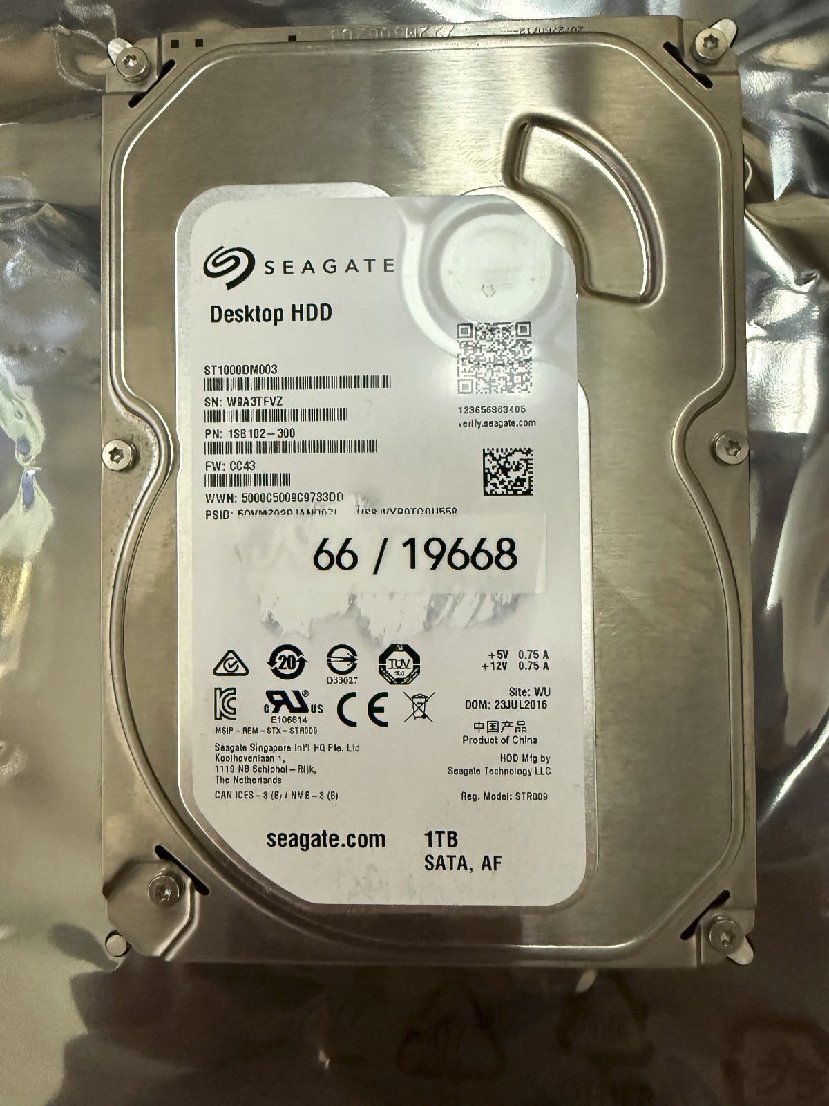 Seagate Barracuda ST1000DM003 Desktop Hard Drive - 1 TB