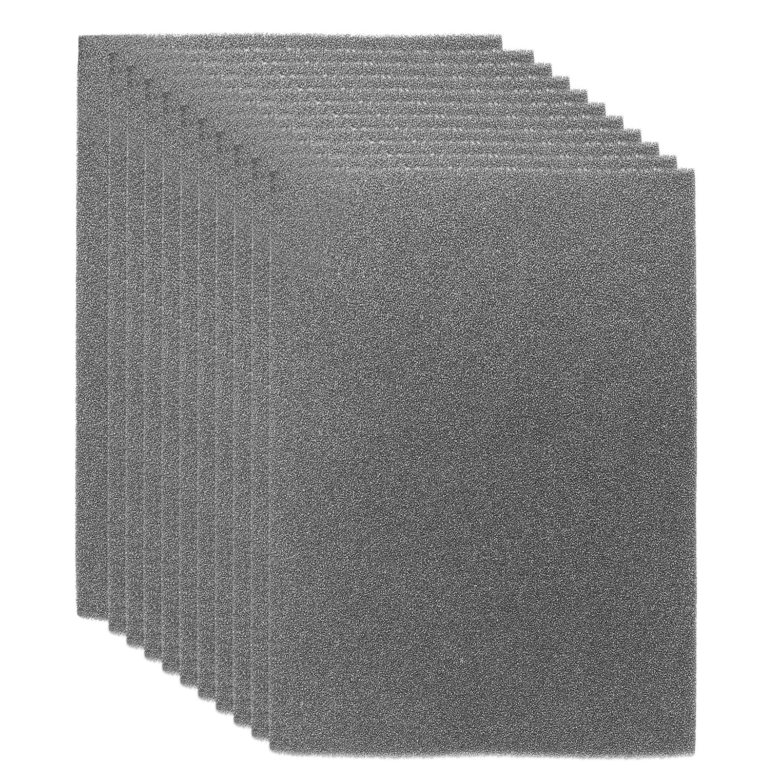 10pcs 12" x 8" x 0.2" Filter Foam Sponges Fan Replacement Filters, Black