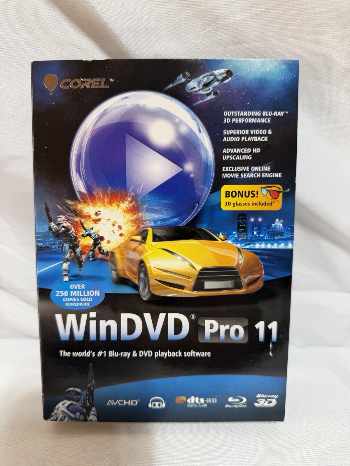 Corel WinDVD Pro 11 Blu-ray 3D DVD Playback Software PC Retail Box