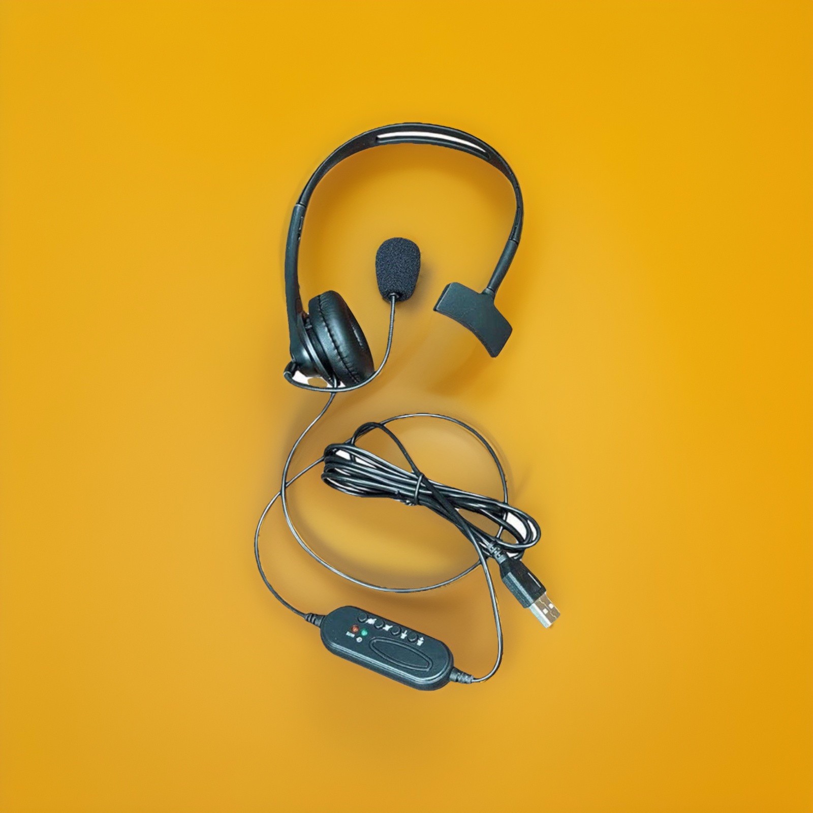Corded USB-A Mono Headset with In-line Mic and Volume Control