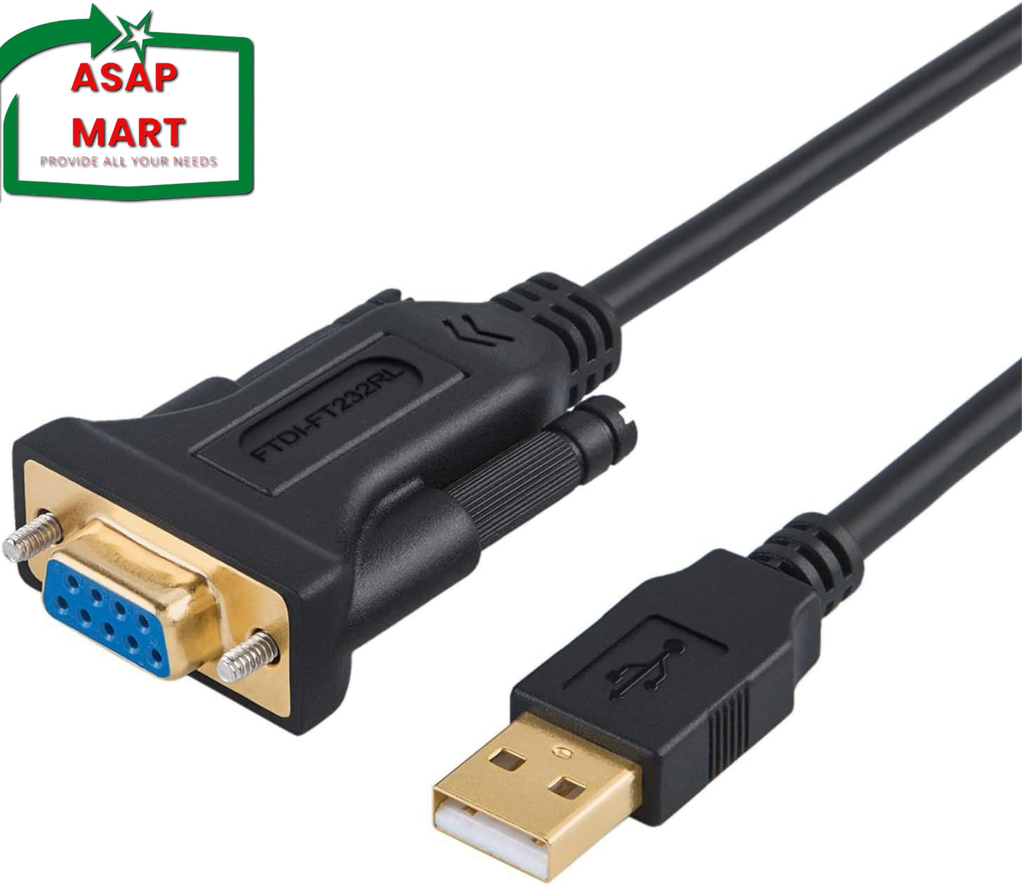 Cablecreation USB to RS232 Serial Adapter (FTDI Chipset), USB to RS232 Gold Plat