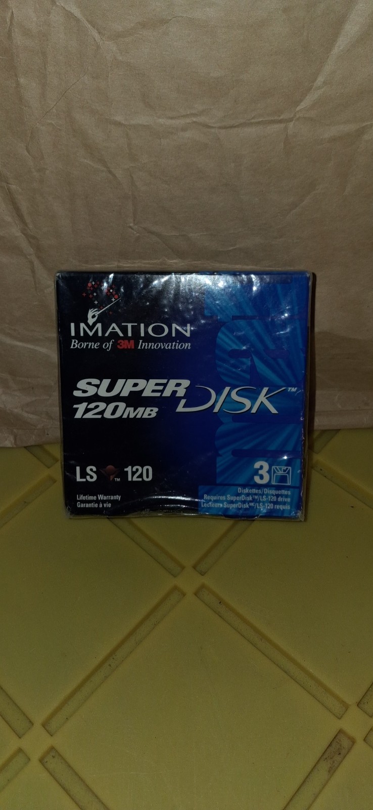 Vintage Imation SuperDisk 120MB 3 Pack LS-120 Diskettes 3M New Sealed