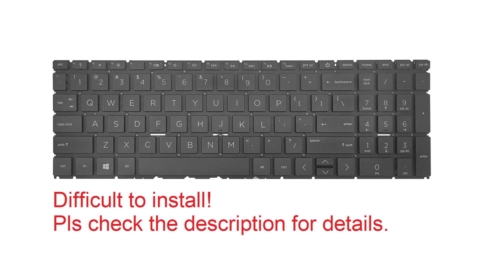 Original US Black Keyboard for HP 17-cp0000 Non-Backlit