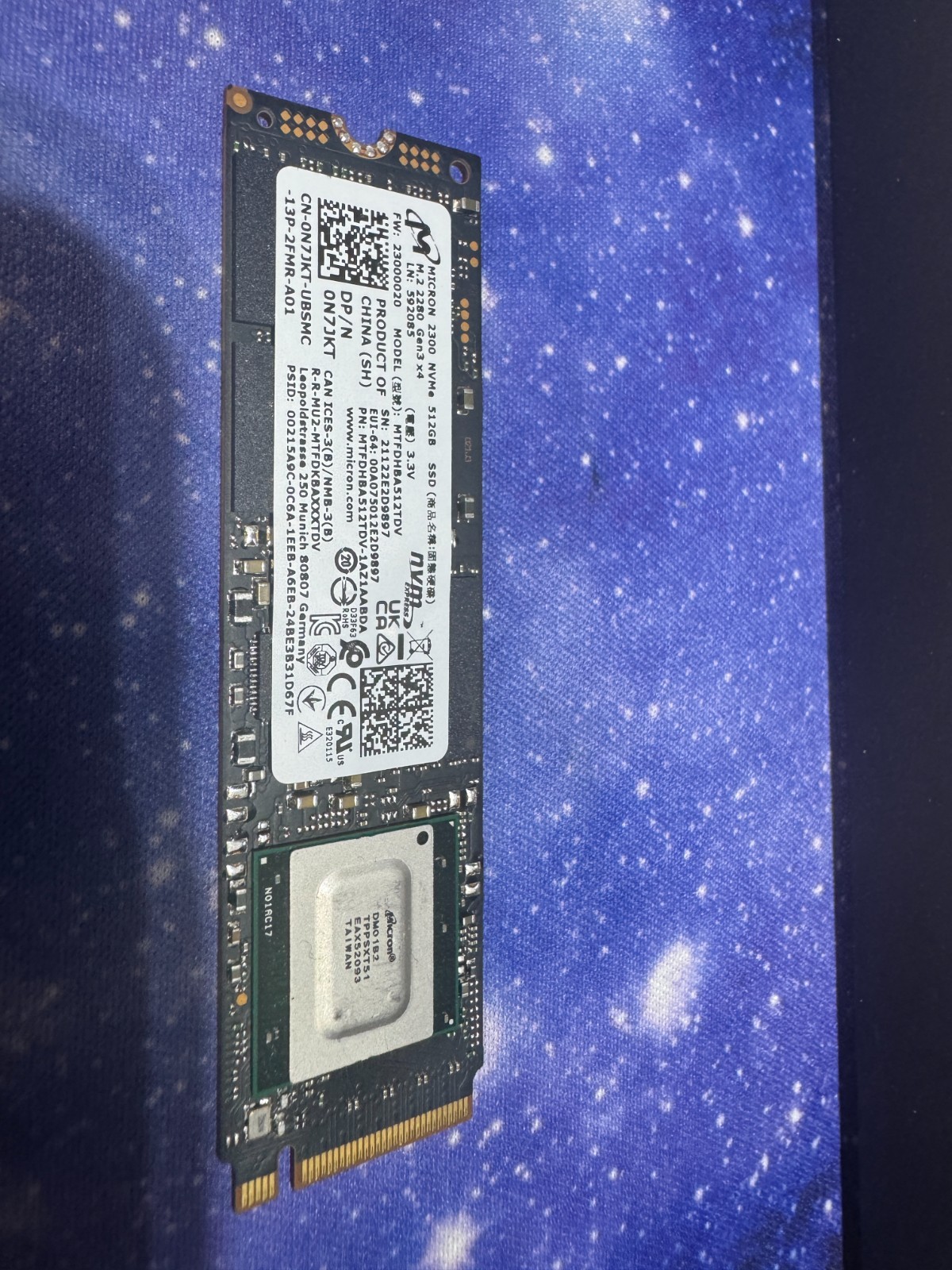 Micron 2200S 512GB M.2 PCIe NVME SSD Solid State Drive