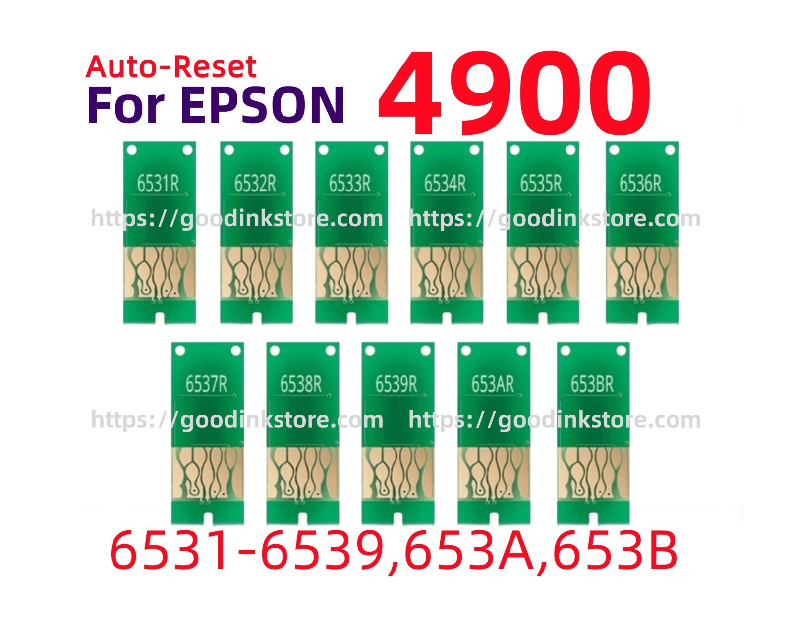 11 X T653 653 Auto Reset Chip ARC Stylus pro 4900 T6531 T6539 T653A T653B