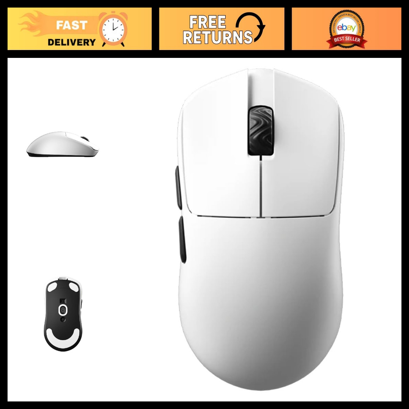 Ultra-Lightweight 40g Gaming Mouse, Symmetrical Shape, Pixart PAW 3950, 8K Dongl