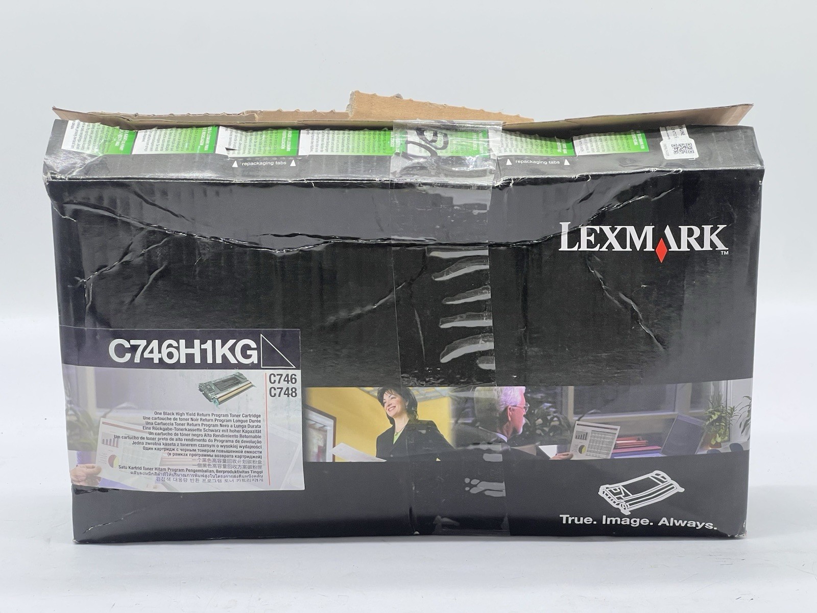 Lexmark C746H1KG High Yield Return Program Toner Cartridge-Open/Worn Box