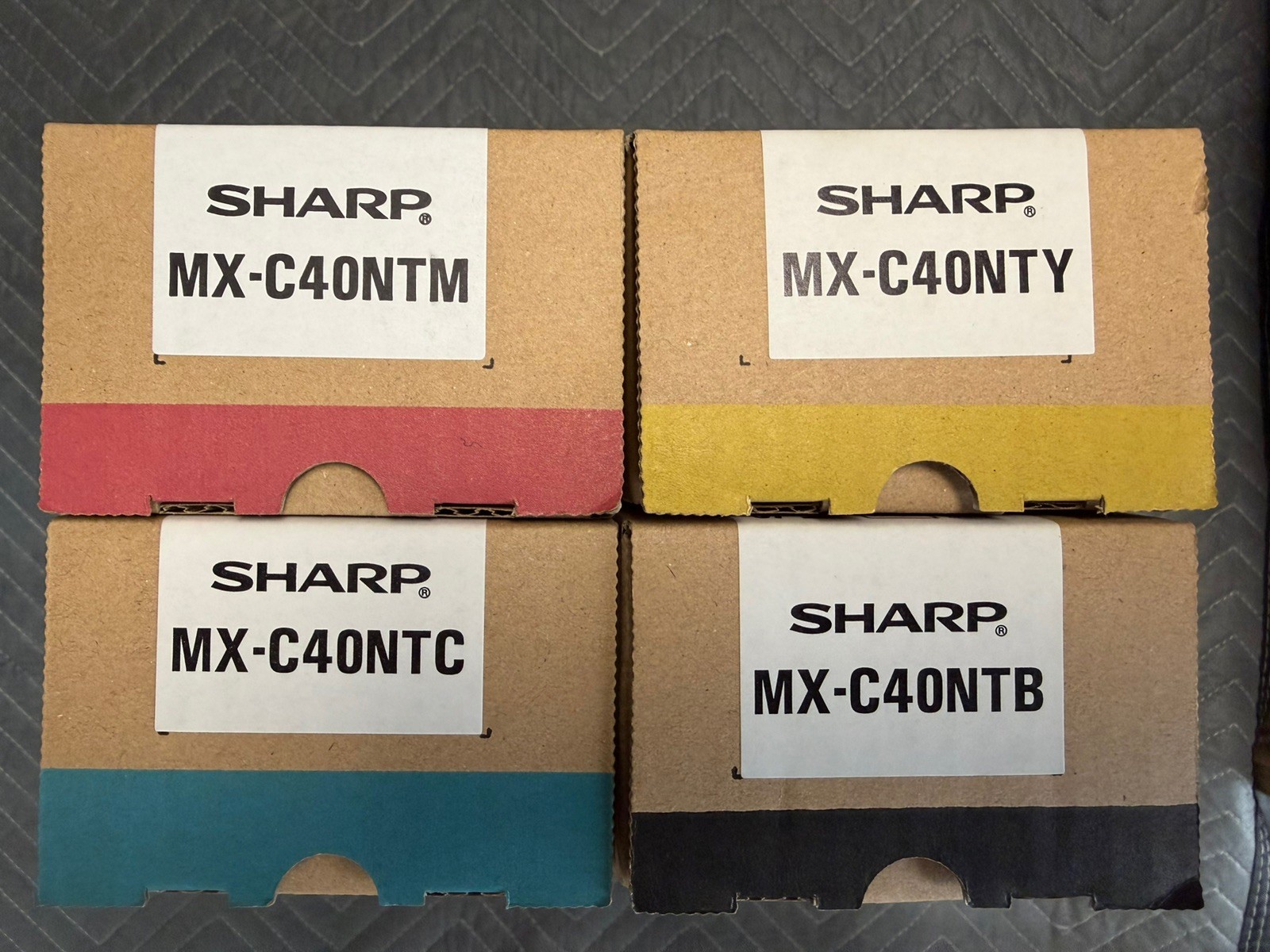 Sharp mx-c40nt toner, black, magenta, cyan and yellow