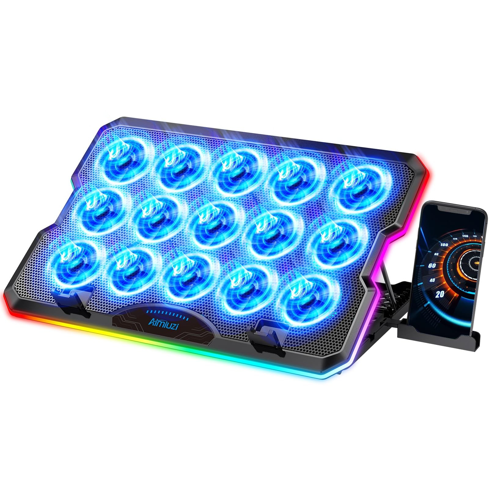 Laptop Cooling Pad with 12 Quiet Fans, Slim Portable for 12-17.3 Inch Laptop Coo