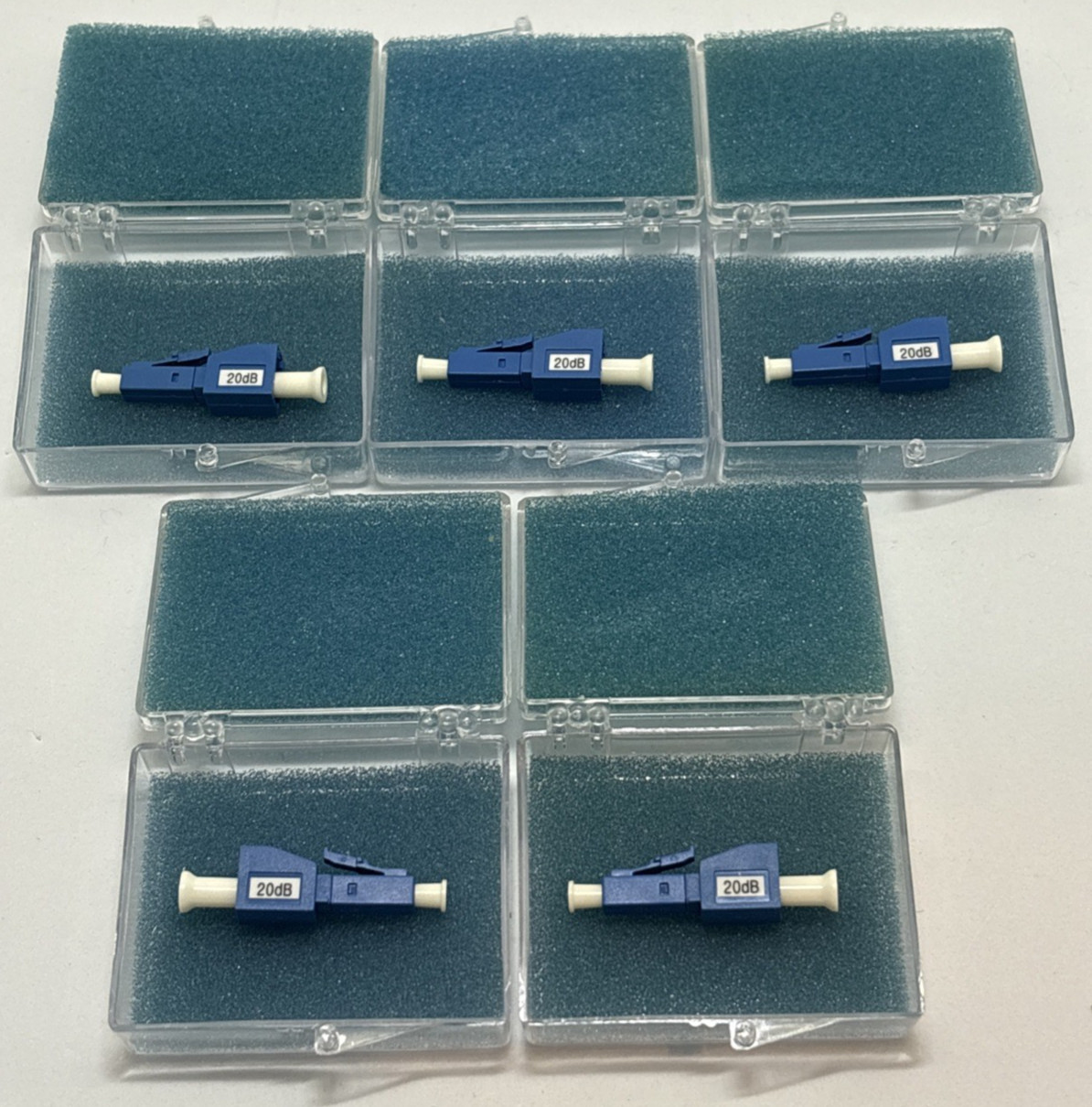 5x LC Fiber Optic Attenuator 20dB Singlemode Fixed Male Female Adapter New