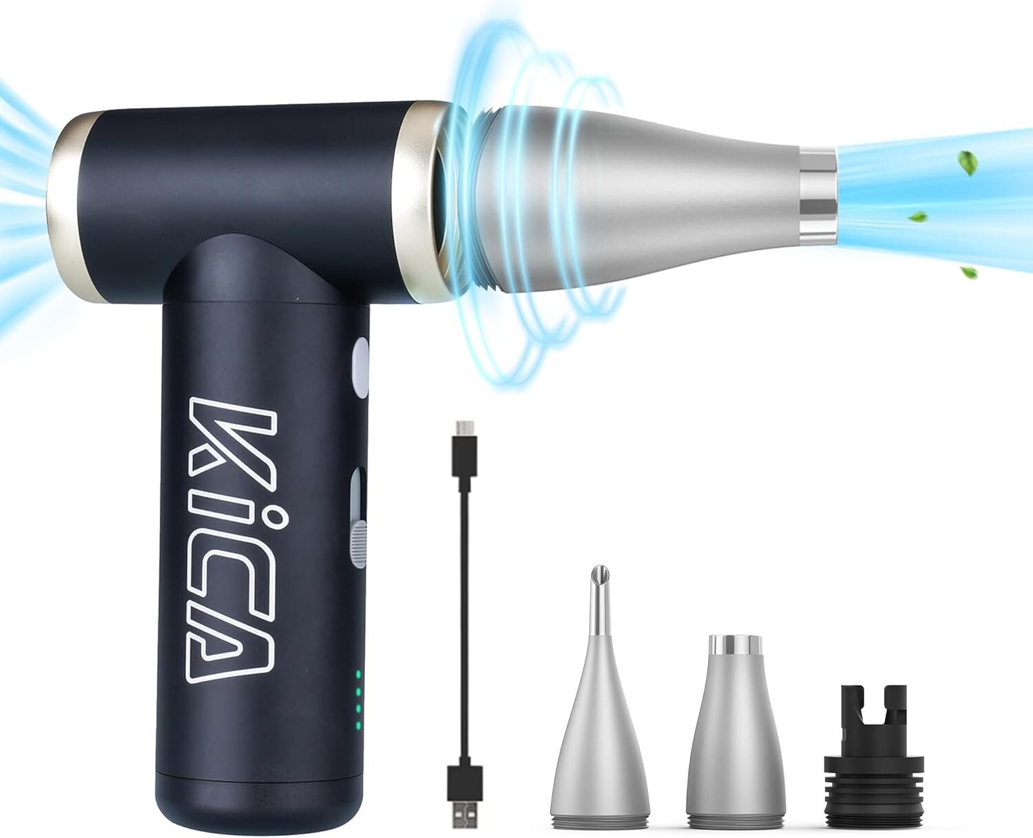 KiCA Jet Fan 2S Electric Air Duster Blower Turbo Fan PC Keyboard Cleaner | Black