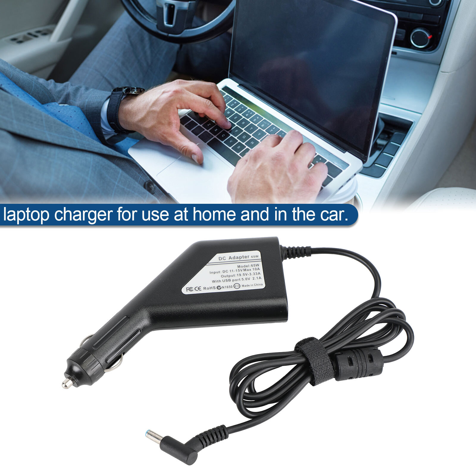 65W Car AC Adapter Power Charger For HP Laptop Notebook 4.5x3.0mm 19.5V 3.33A E4