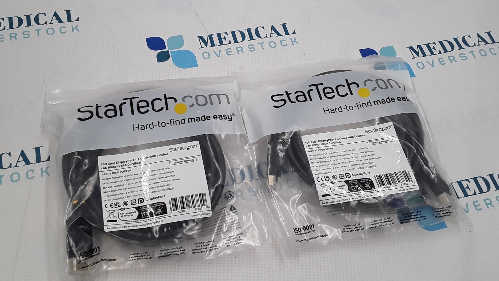 StarTech 10ft DisplayPort 1.2 Cable PN DISPLPORT10L Set of 2