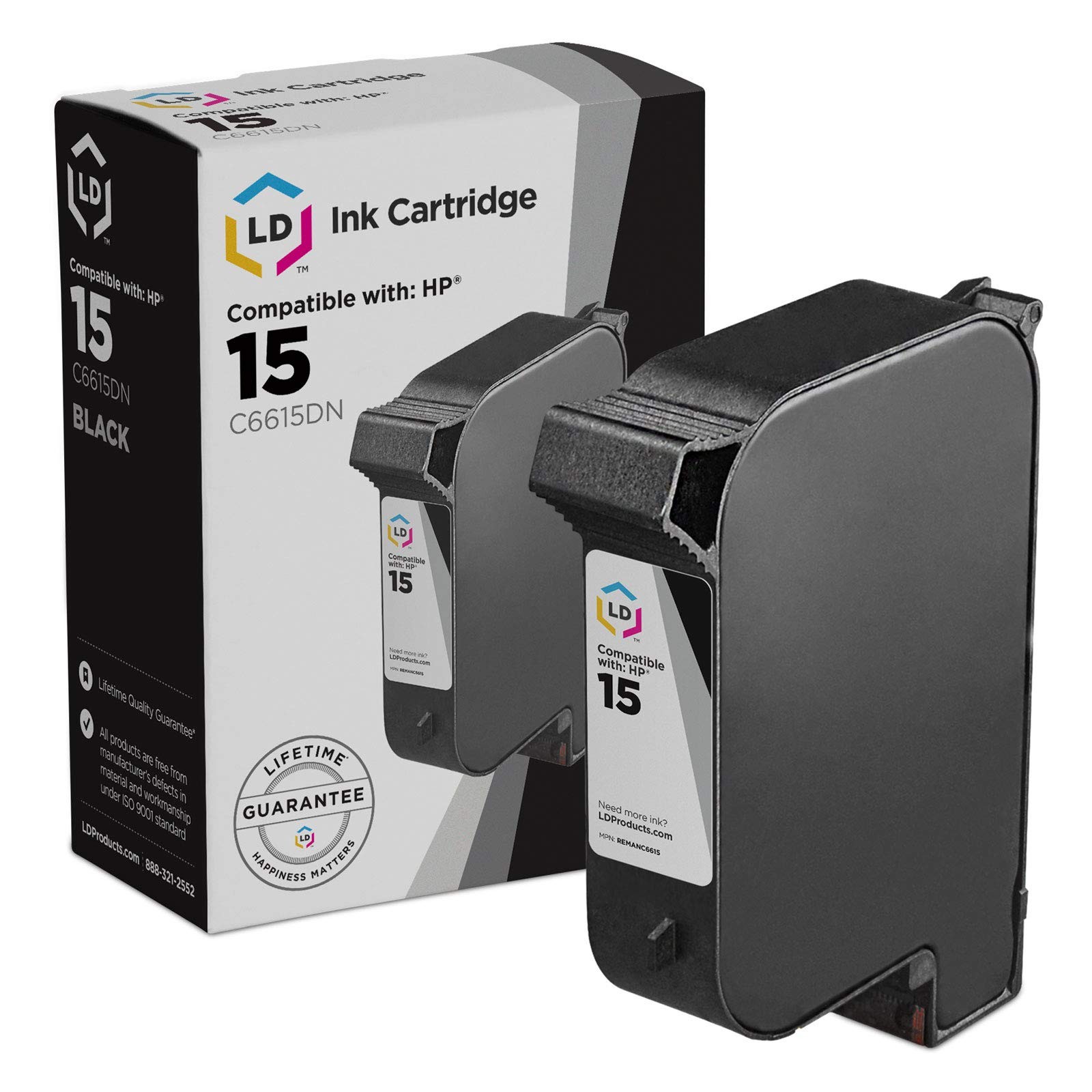 LD Replacement Replacement for HP 15 / C6615DN Black Ink Cartridge