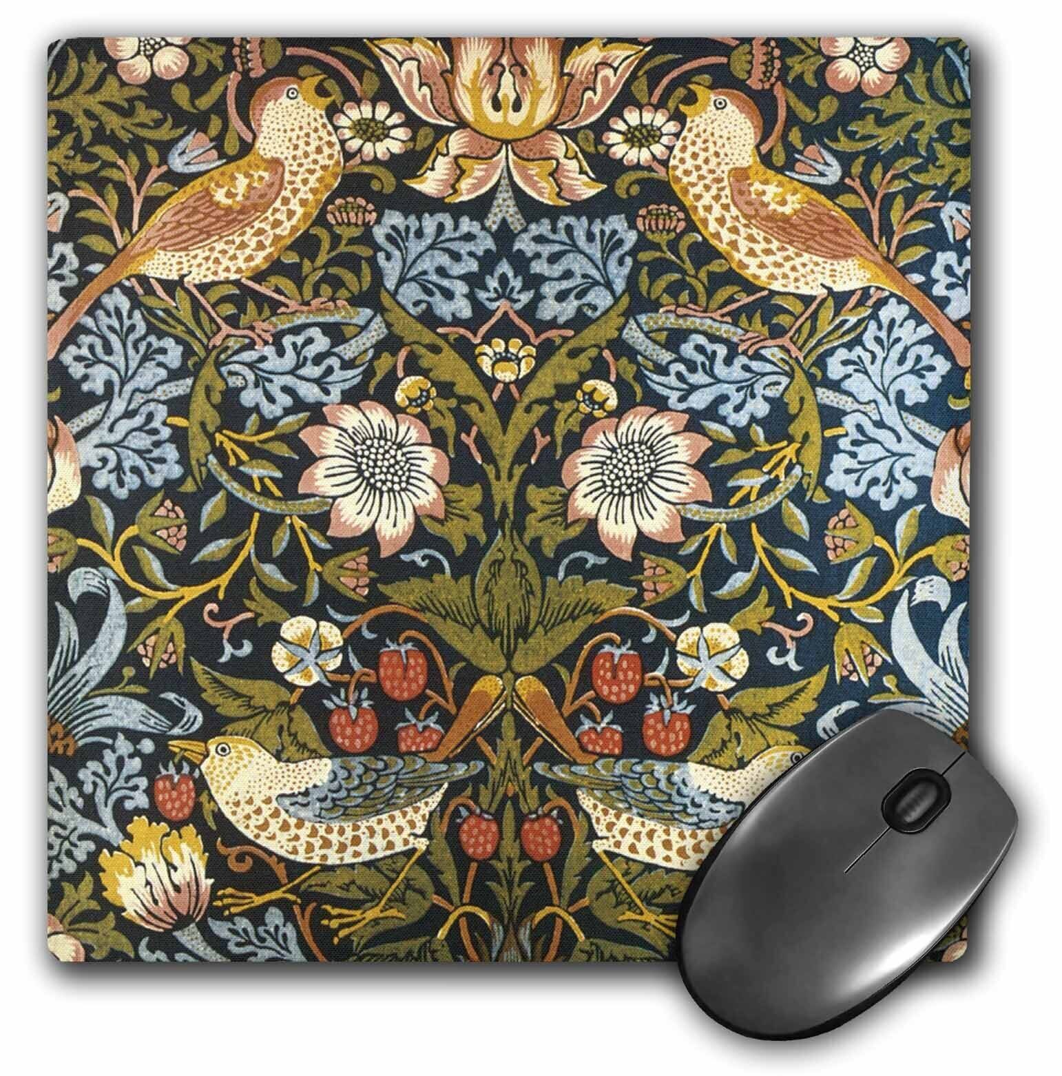 3dRose William Morris Strawberry Thief Pattern MousePad