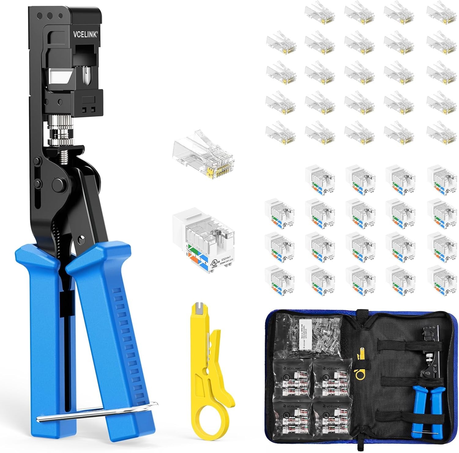Speed Termination Keystone Tool Kit with White Keystone Jack