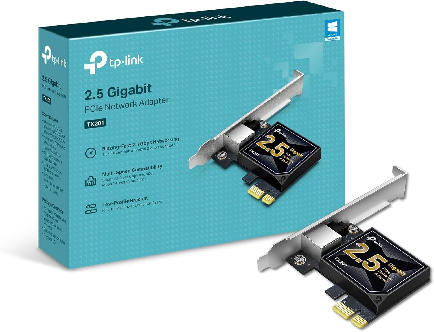 TX201 2.5Gbps PCIe Network Card - High-Speed Ethernet Adapter for Gaming