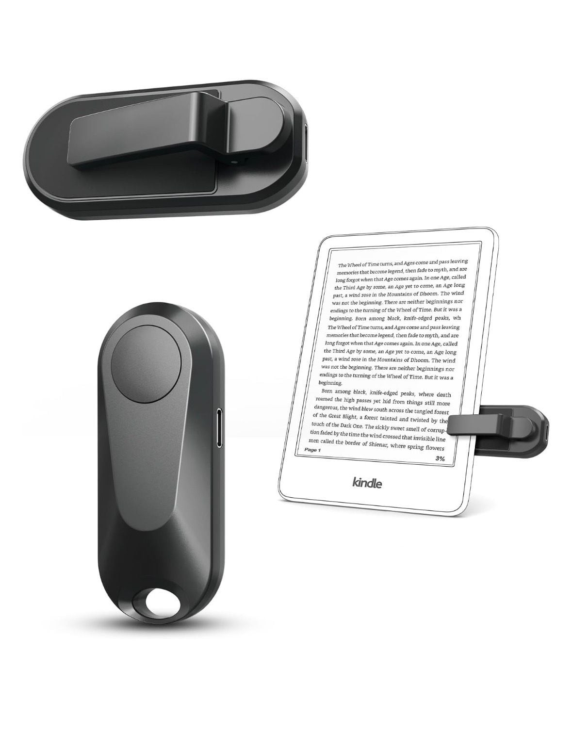 Remote Control Page Turner for Kindle E-Reader Black