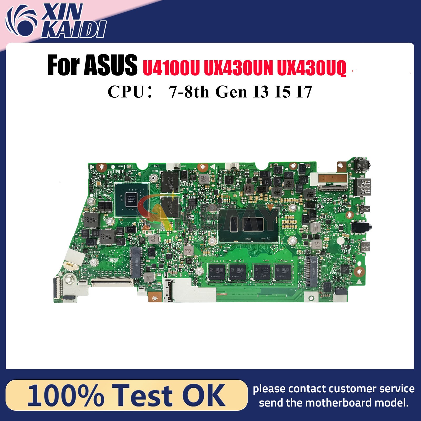 UX430UN Laptop Motherboard For ASUS UX430UQ U4100U Mainboard W/ I3 I5 I7 CPU