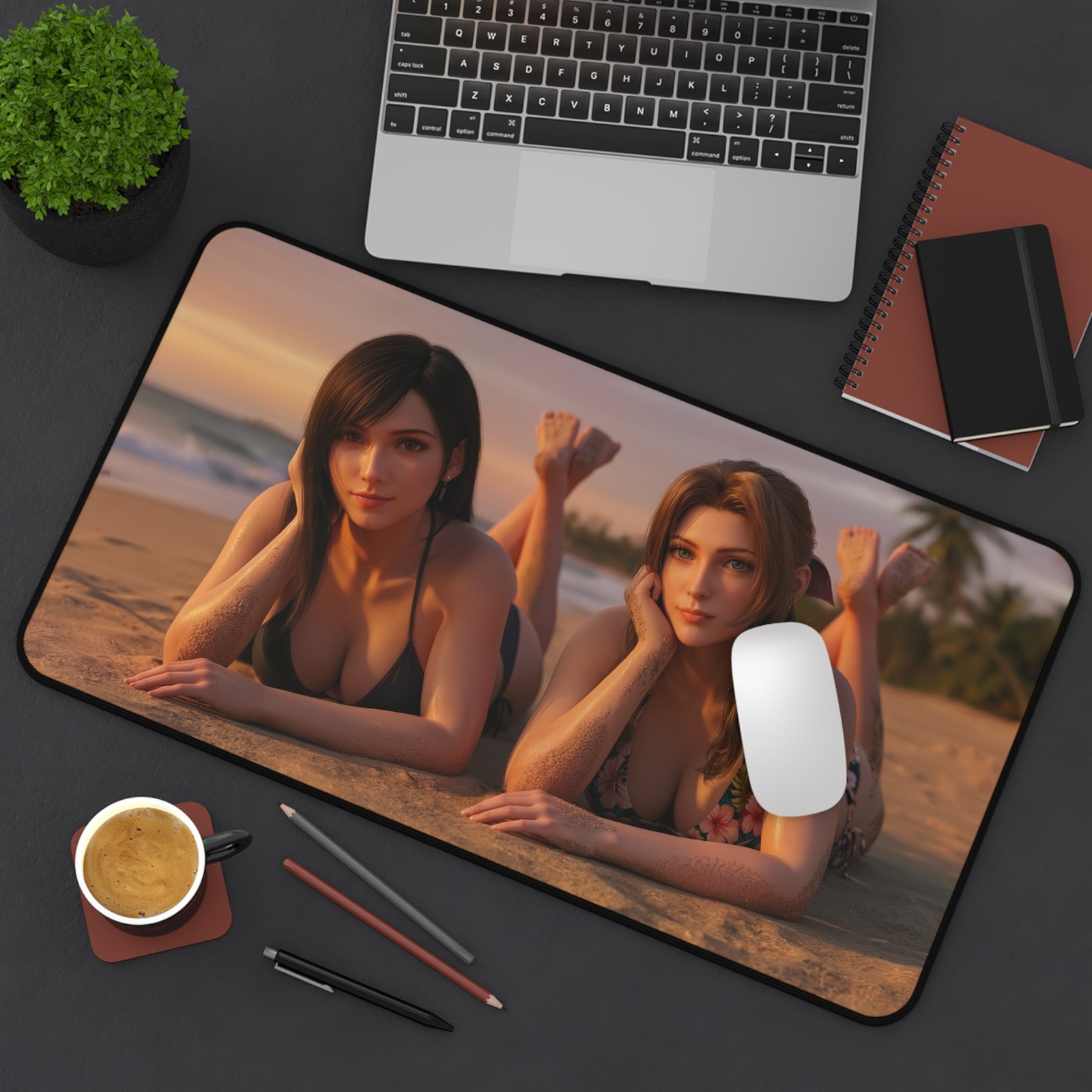 Tifa Aerith Desk Mat, Final Fantasy VII Mouse Pad, RPG Duo Decor