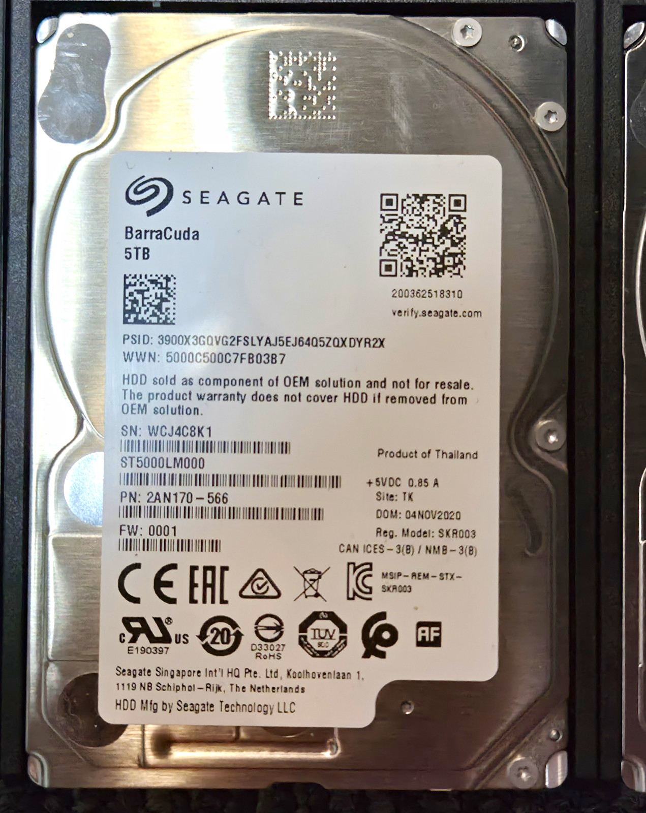 SMART 100% PASS LESS THEN 3.2K Hours Seagate BarraCuda 5TB 2.5in SATA
