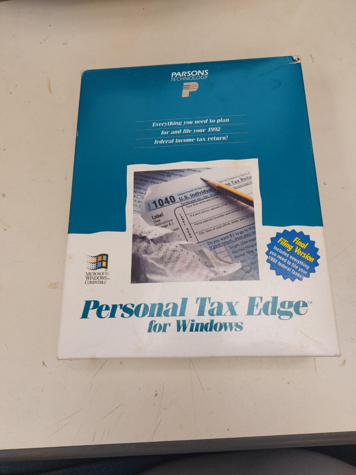 Vintage 1992 + 1993 Parsons Personal Tax Edge software 3.5" diskettes + manuals