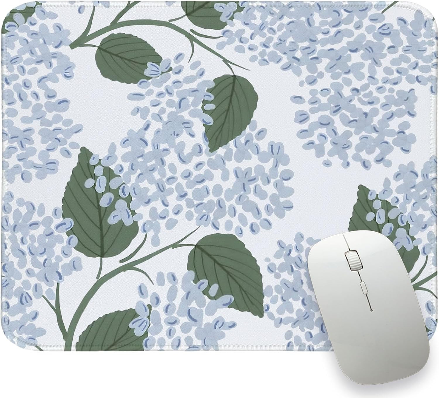 Light Blue Mouse Pad, Blue Hydrangea Mousepad Mat Small, Cute Flroal Mouse Pad f