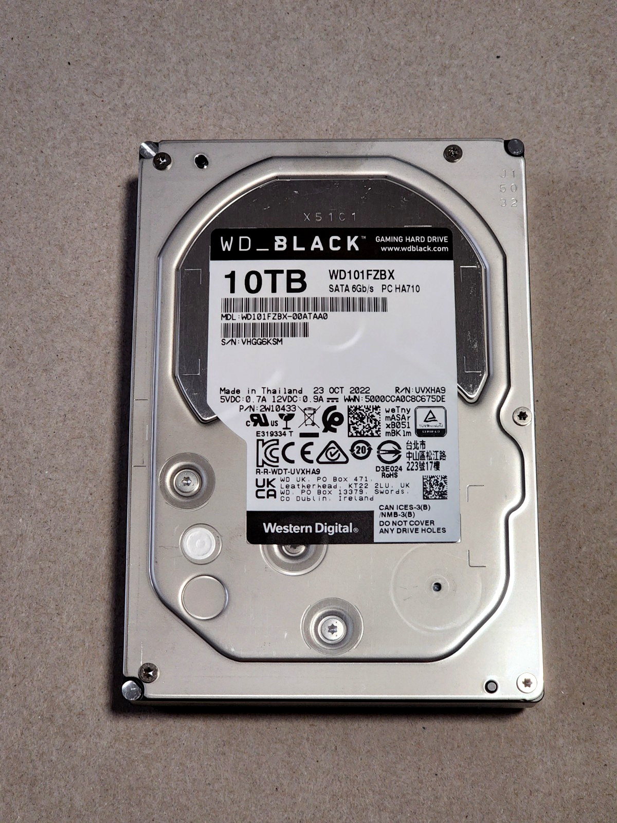 WD Black WD101FZBX 10 TB Hard Drive - 3.5" Internal - SATA (SATA/600)