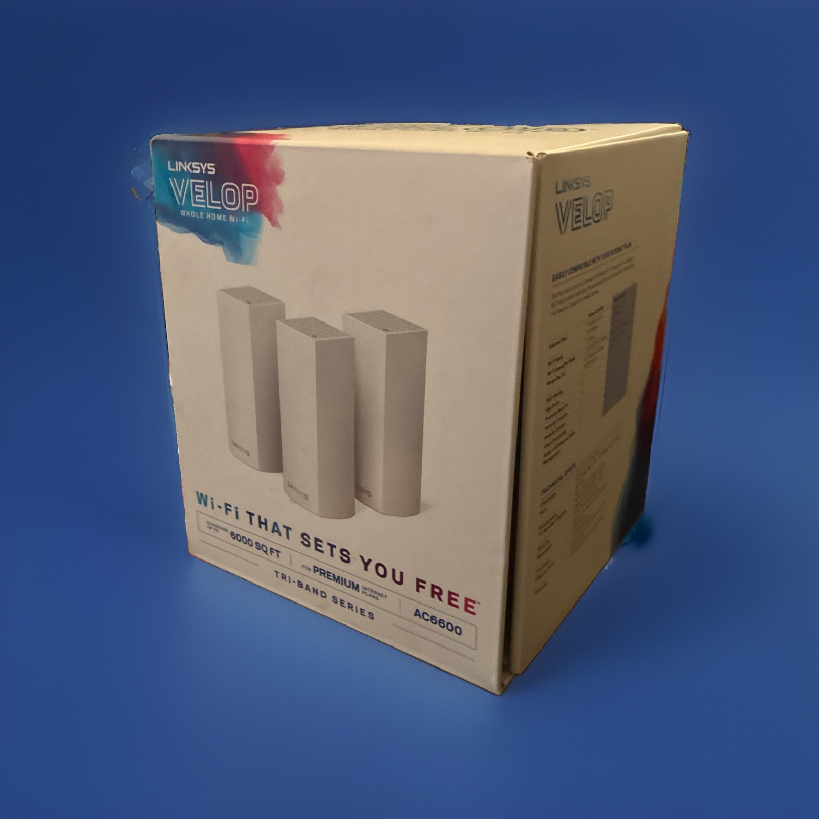 Linksys Velop Tri-band Series Intelligent Mesh WiFi System, White, 3 Pack AC6600